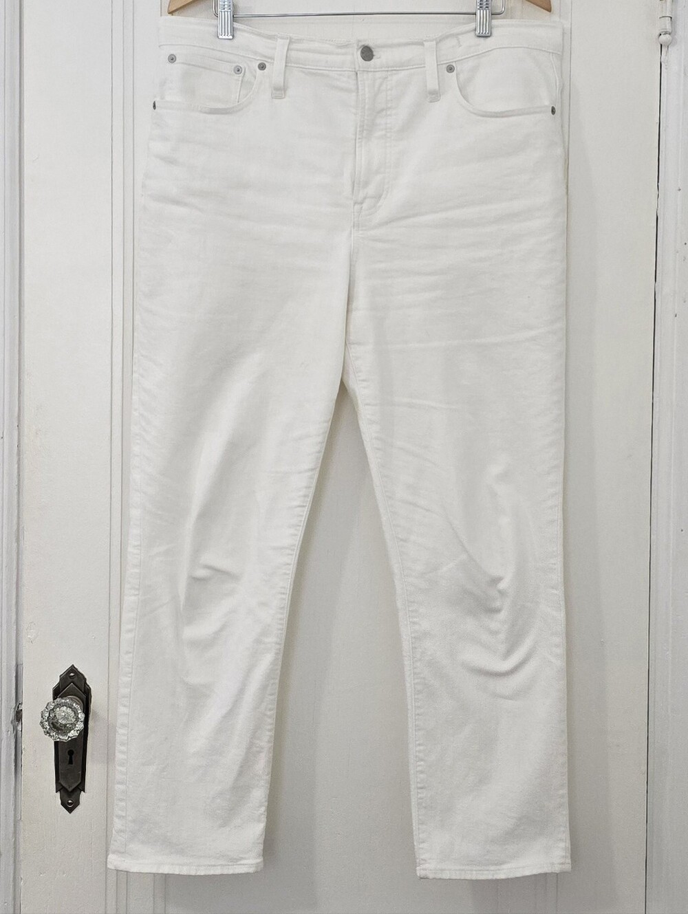 Madewell The Perfect Vintagee High-Rise Straight Jeans in Sail White Size 31 EUC - Picture 3 of 7